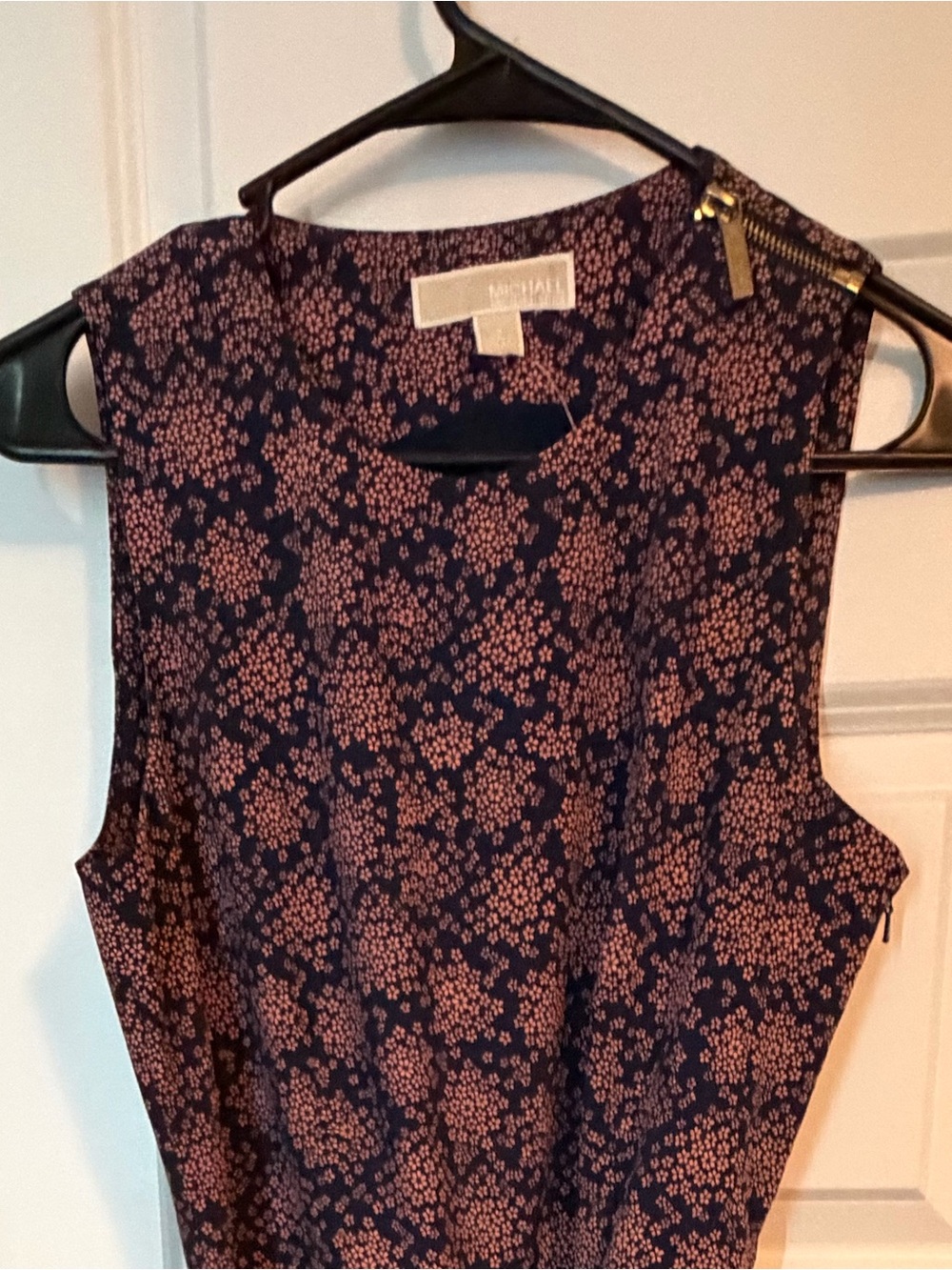 MICHAEL Michael Kors Navy Top with Coral Floral Print
